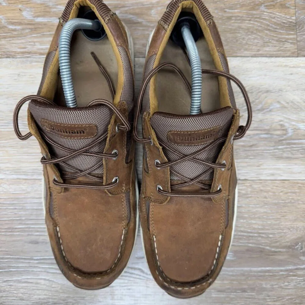 Dunahm Captain Brown Leather Boat Shoes Men's Size 10